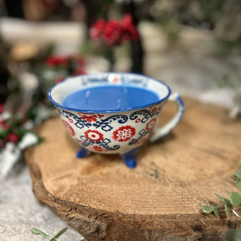 Hand Painted Three Feet Teacup Scented Candle