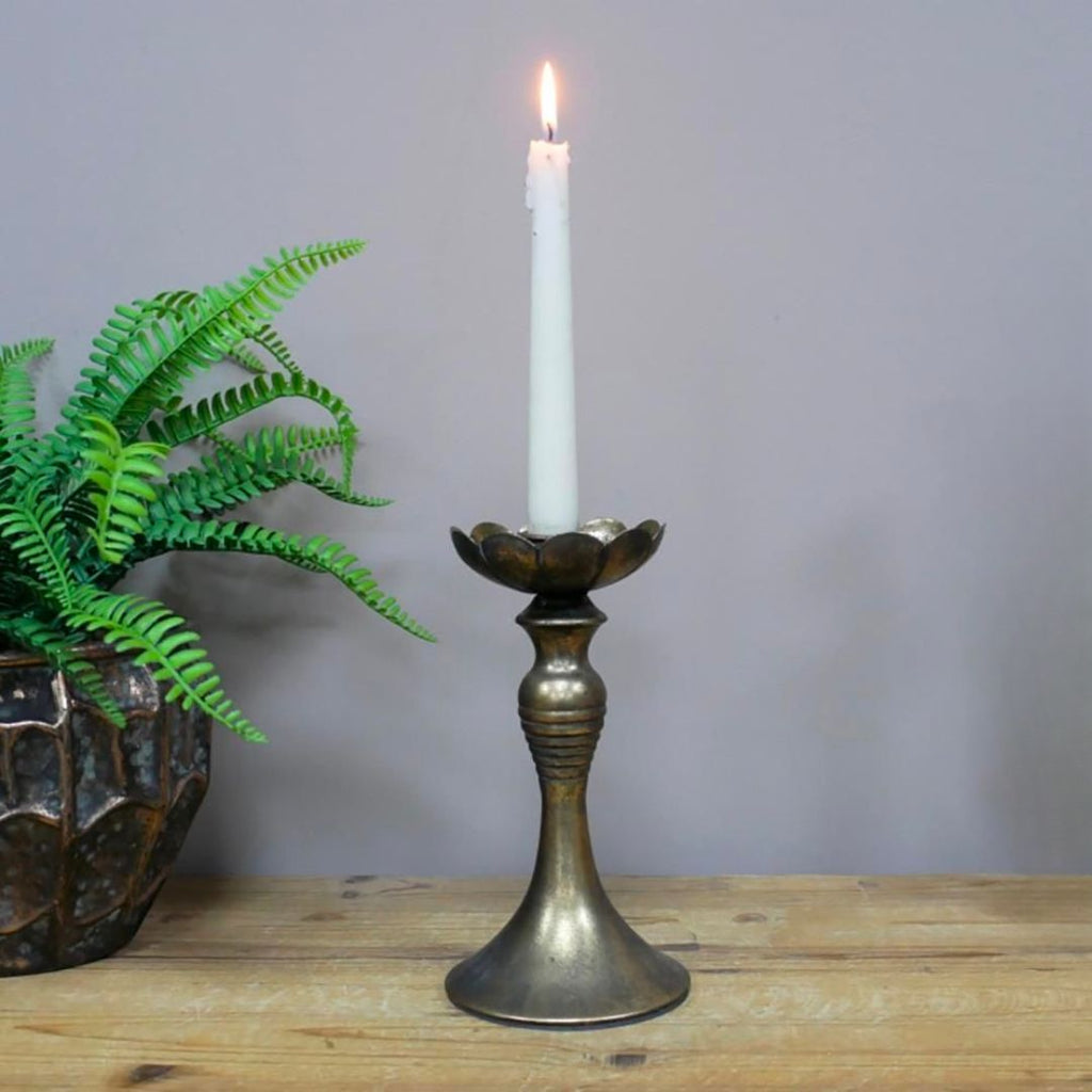 Antique Gold Candle Holder