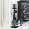 Traditional Black Three Piece Slim Fireside Tools Set In Situ