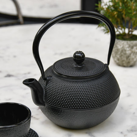 Black Japanese Style Teapot In Situ 