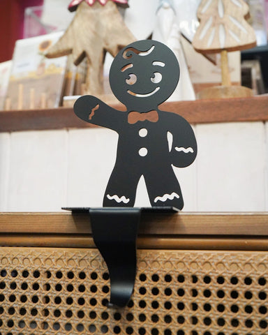 Black Gingerbread Man Stocking holder 