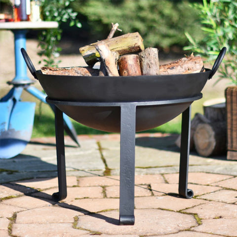 Black Fire Bowl With Stand - 63cm