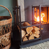 'Ragnar' Black Nordic Complete Fireside Companion - Log Holder and Tools