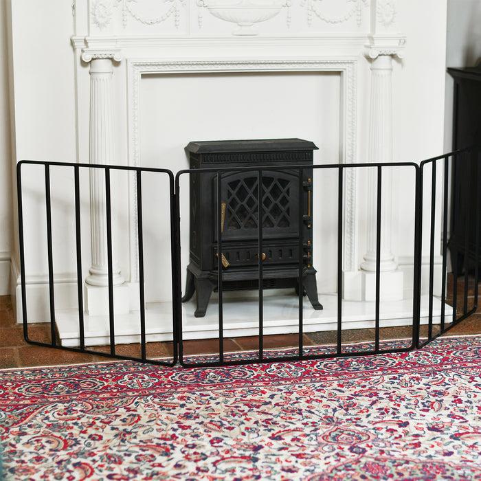 Child Or Pet Guard In Front Of Wood Burning Stove