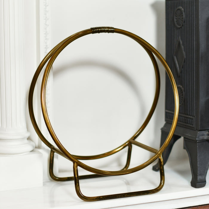 Circular Log Rack In Antique Brass Finish In Situ