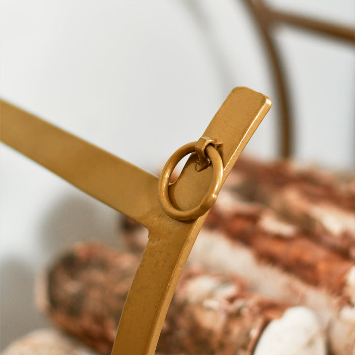 Close Up Of Loop Handle On Brass Log Rack