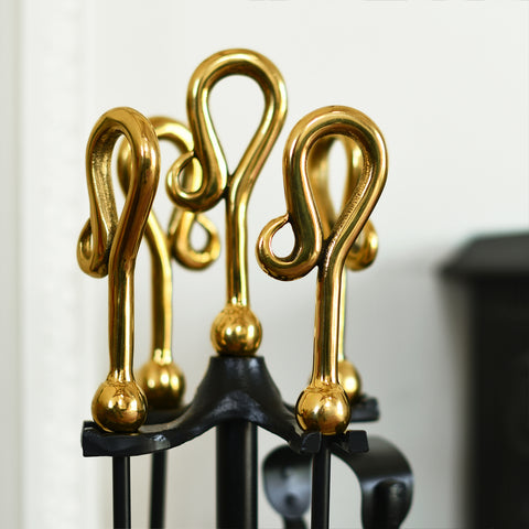 Close Up Of Polished Brass Handles