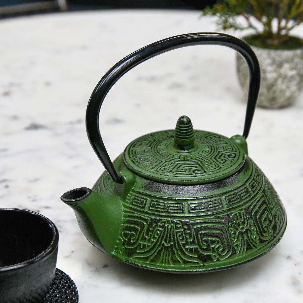 Green Cast Iron Teapot  