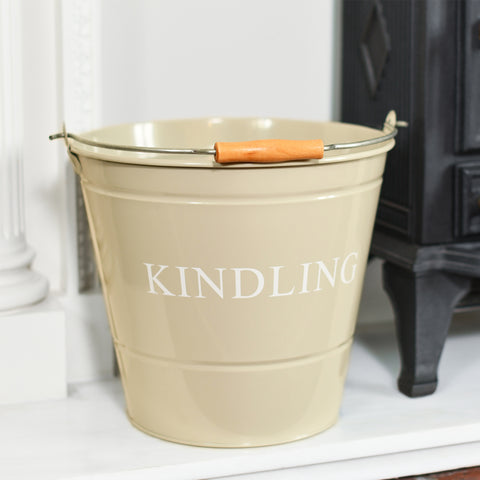 Kindling Bucket On Hearth