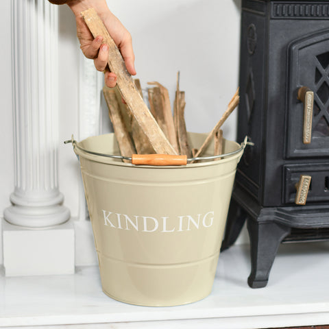 Kindling Bucket With Hand In Shot For Scale