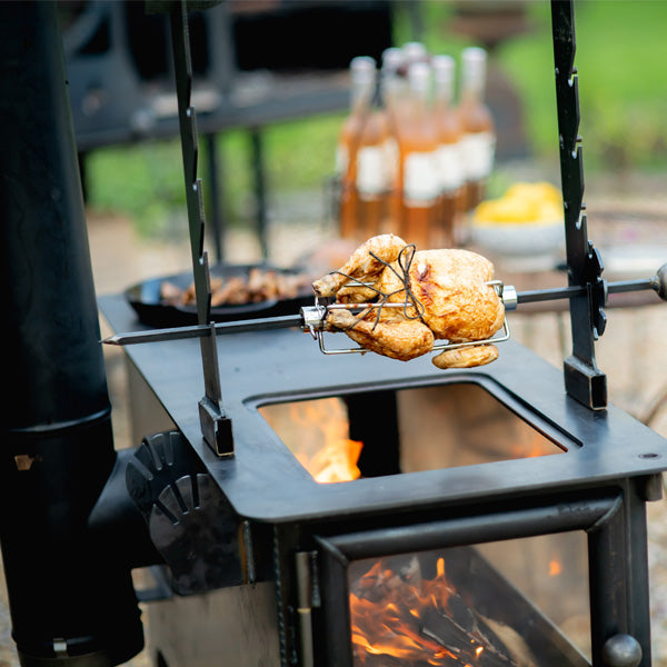Deluxe Handcrafted Large Outdoor Wood Burner BBQ With Accessories