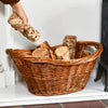 Log Basket On Hearth With Hand For Scale 