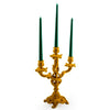 Mustard Yellow Ornate Flock Candelabra