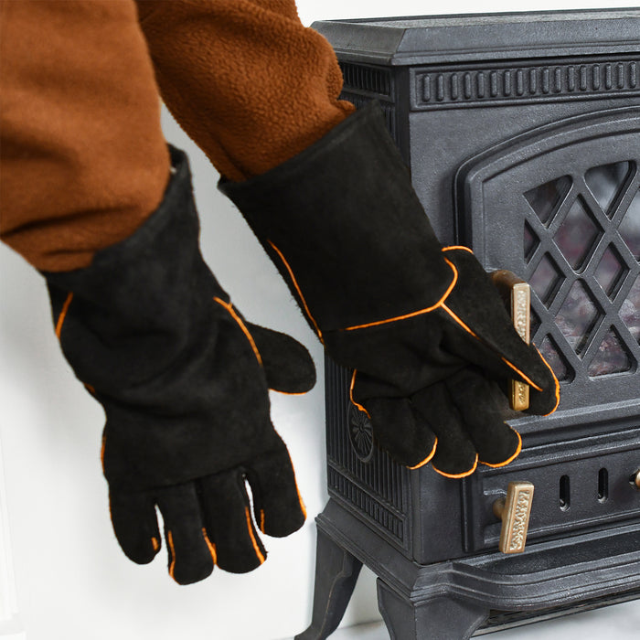 Person Wearing Fireside Gloves