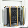 Polished Brass Four Fold Fire Screen In Situ