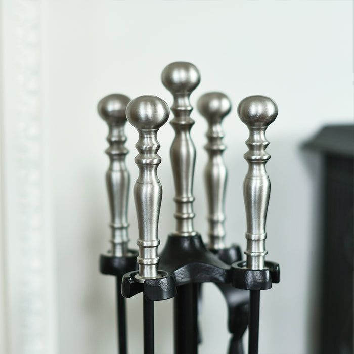 Rounded Silver Handles On Set 