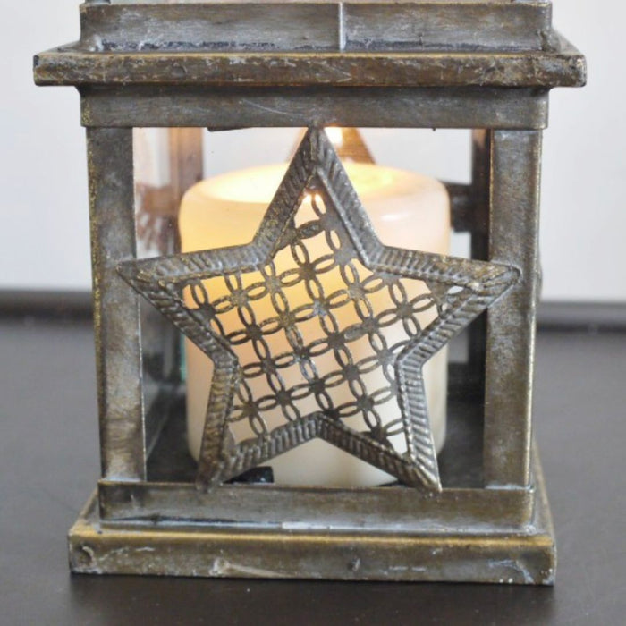 Rustic Star Lantern Candle Holder