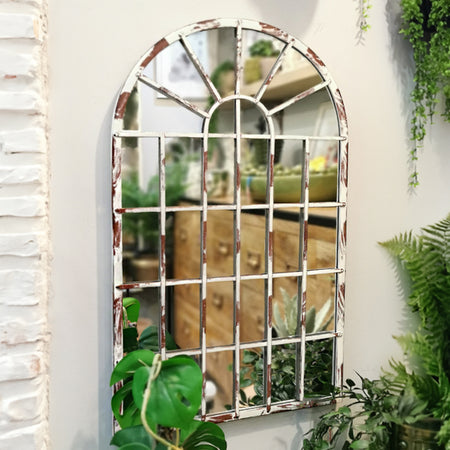 Rustic Metal Wall Mounted Mirror