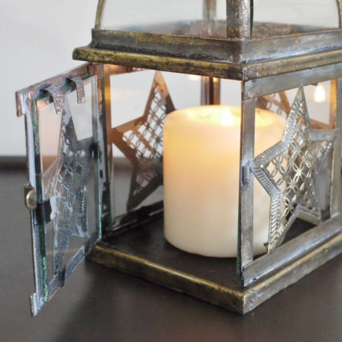 Rustic Star Lantern Candle Holder