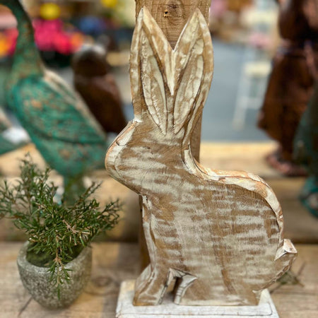Rustic Wooden Rabbit Easter Decoration
