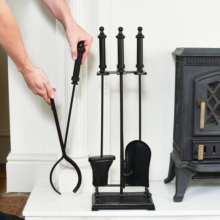 Victorian Style Fireside Tools Set Scale Shot