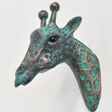 Verdigris Giraffe Wall Head 