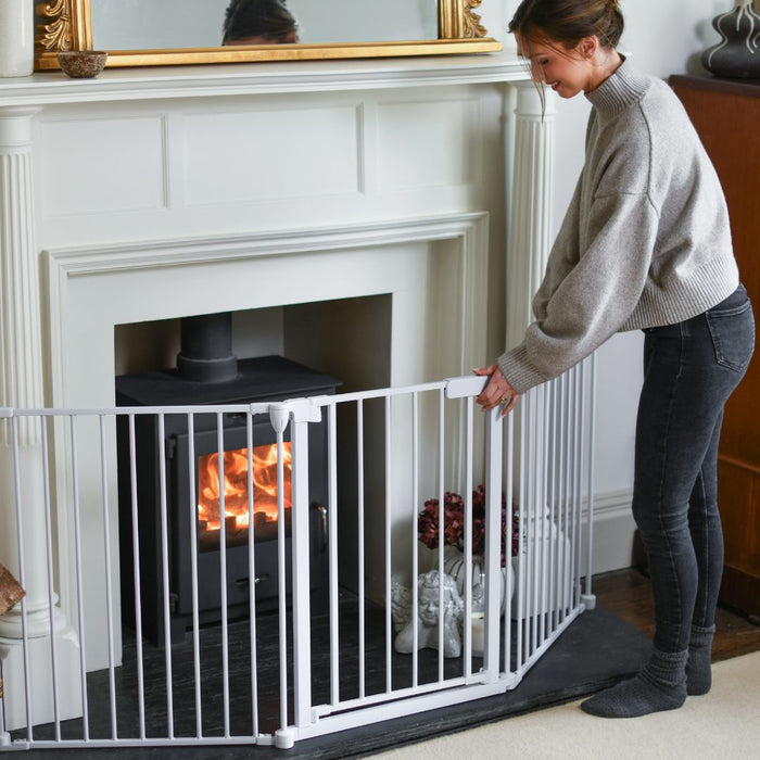 White Three Panel Child/Pet Fire Guard