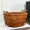 Wicker Log Basket With Handles Without The Logs