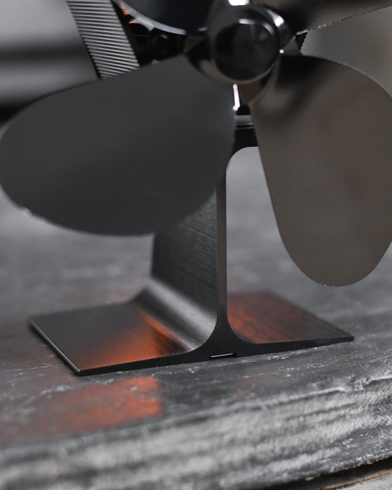 Close Up of Four Blade Wood Stove Fan 