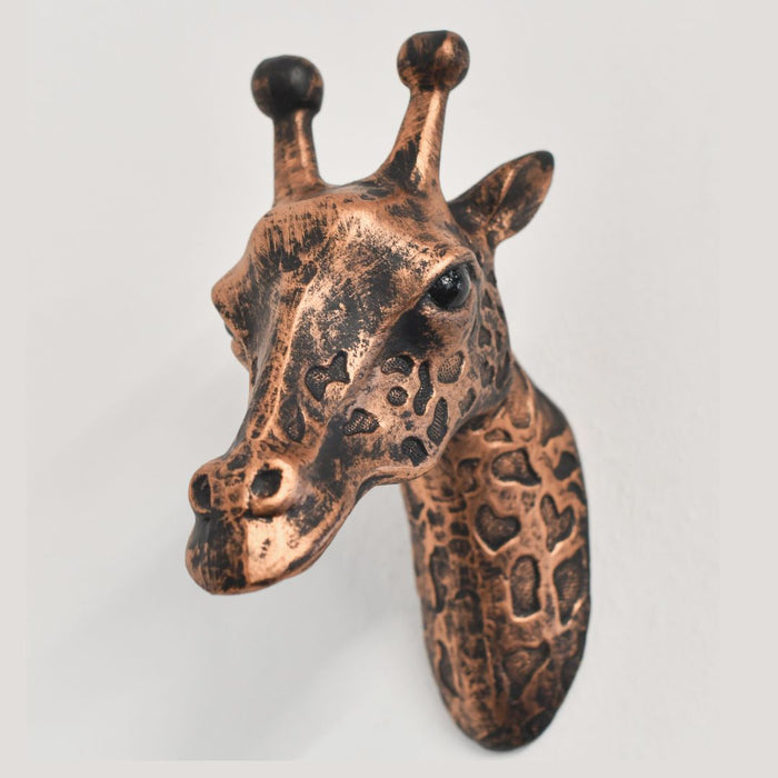 Copper Wall Mounted Giraffe Head 