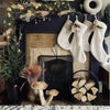 Axel Log Holder With Stockings and Mantel Decorated For Christmas 