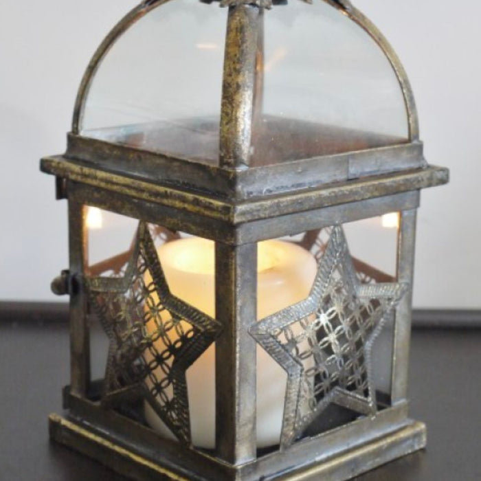 Rustic Star Lantern Candle Holder